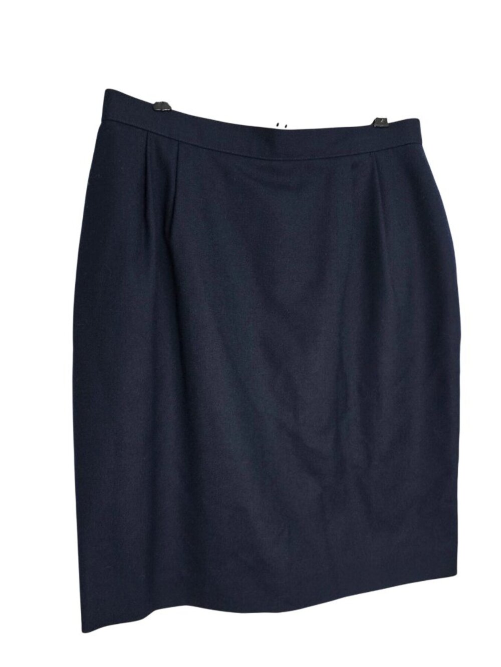 Talbots 14P Navy Wool Blend Lined Pencil Skirt Made in USA Work Basic - Picture 1 of 8